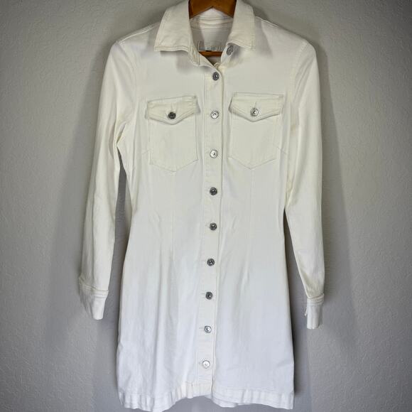 7 For All Mankind Dresses & Skirts - Women's 7 For all Mankind Cream Denim Shirt Dress Size Small